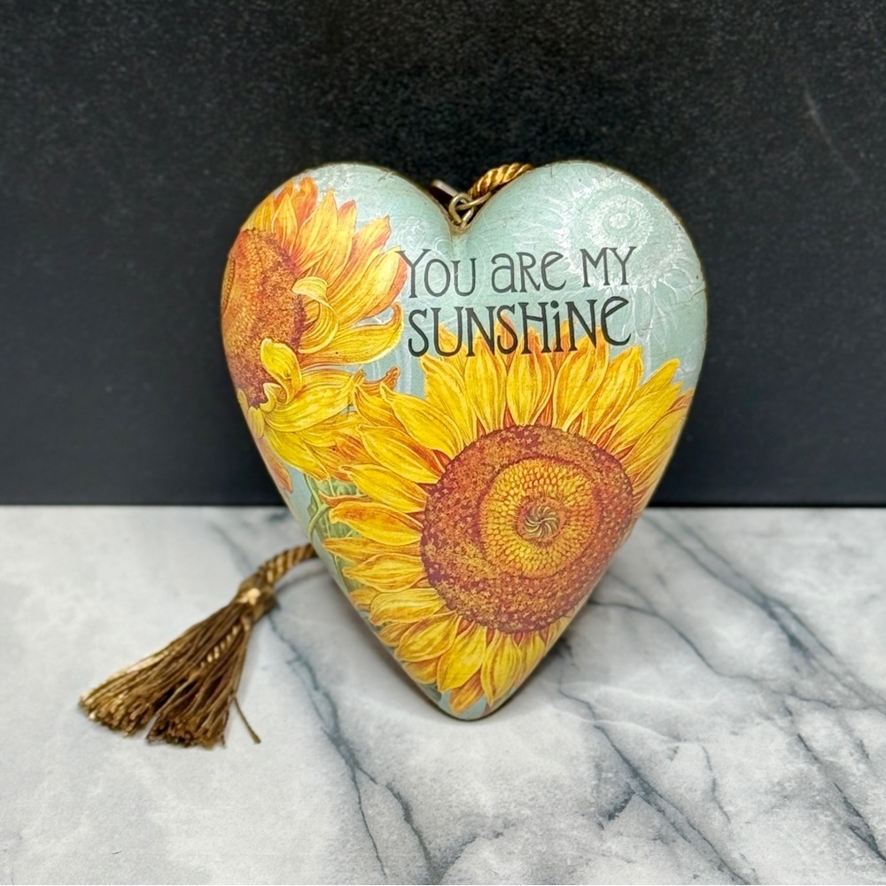 Tim Coffey Art Hearts You Are My Sunshine 4" Resin Figure With Key Stand